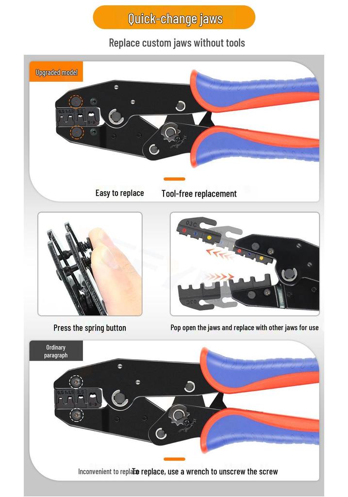 YFX Multi-Functional Quick-Change Crimping Pliers Set for Terminals
