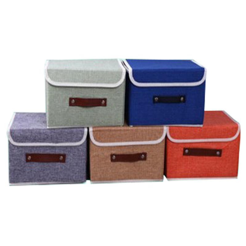Tlustý úložný box Skládací box na oblečení Vysoce kvalitní úložný box z bavlny a lnu s víkem Úložný box na omyvatelnou látku