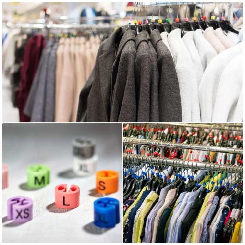 PATIKIL Hanger Markers, S/M/L/XL/2XL/3XL Sizes, Fits Hanger Rods, for Color-Coded Clothes, Black, 120 Count