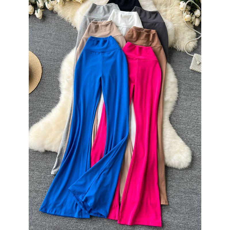 Sexy Figure Stretch Yoga Pants Summer New Arrival Adult Lady like Woman Fan High Waist Silm Casual Easiest for Match Bootcut Pants