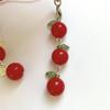 Novelty Tomato with Leaf Girl Keychain Charm Pendant Accessory for School Travel and Everyday Styles Daily Casual Use