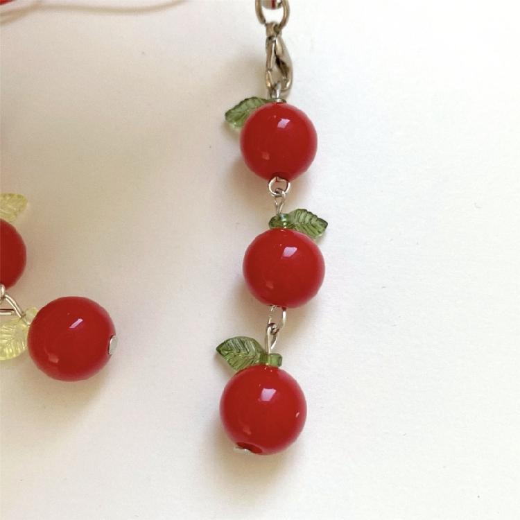 Novelty Tomato with Leaf Girl Keychain Charm Pendant Accessory for School Travel and Everyday Styles Daily Casual Use