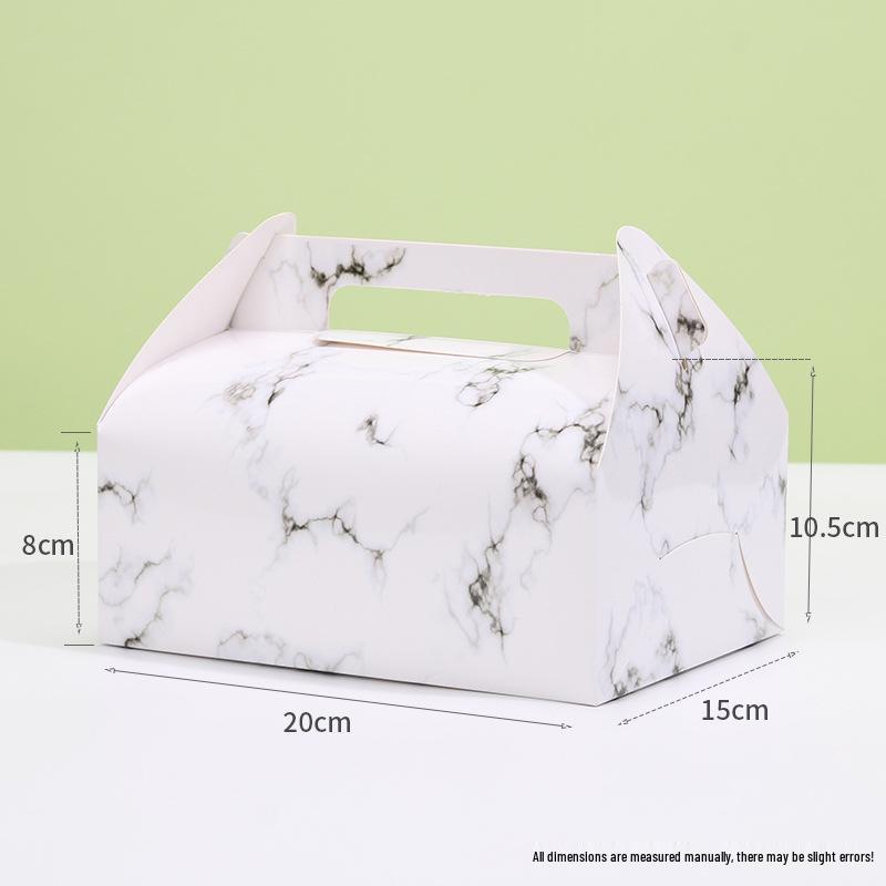 Handheld Kraft Paper Pastry Box for Desserts and Afternoon Tea