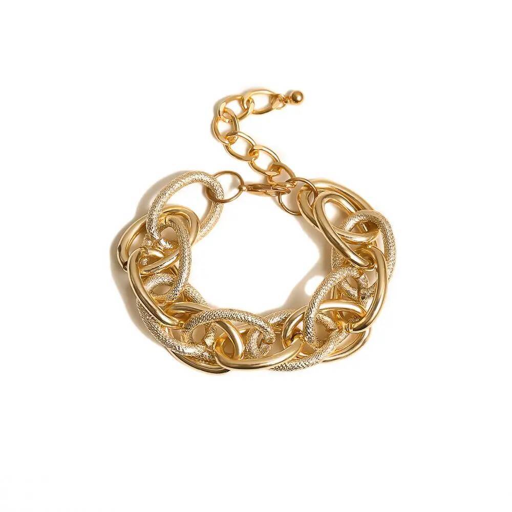 IngeSight.Z Punk Hip Hop Gold Color Choker Necklace Women Statement Fashion Necklaces Gothic Cuban Chunky Chain Charm Necklace
