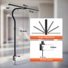 Double Head LED Clip Remote Control Desk Lamp 24W Swing Arm L-Shaped Architect Dimmable Transformable Reading Computer Light