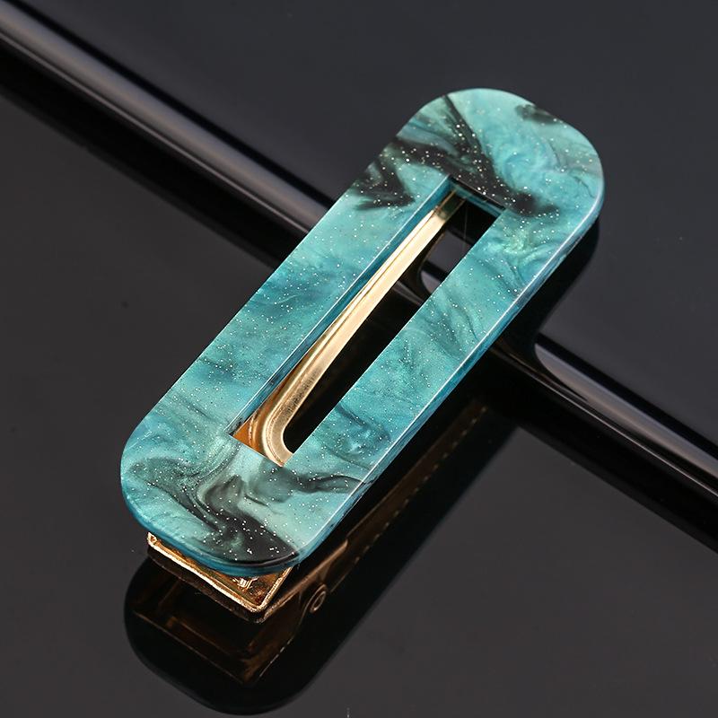 Women’s Geometric Acrylic Hairpin Set - Marble Design Hair Accessories