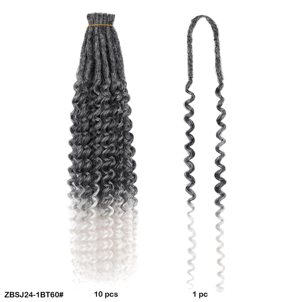 10pcs/lot Crochet Hair Afro Braiding Hair Extension 24Inch Crochet Box Braids Straight To Curly Ends Hair Synthetic Black Braids For Women