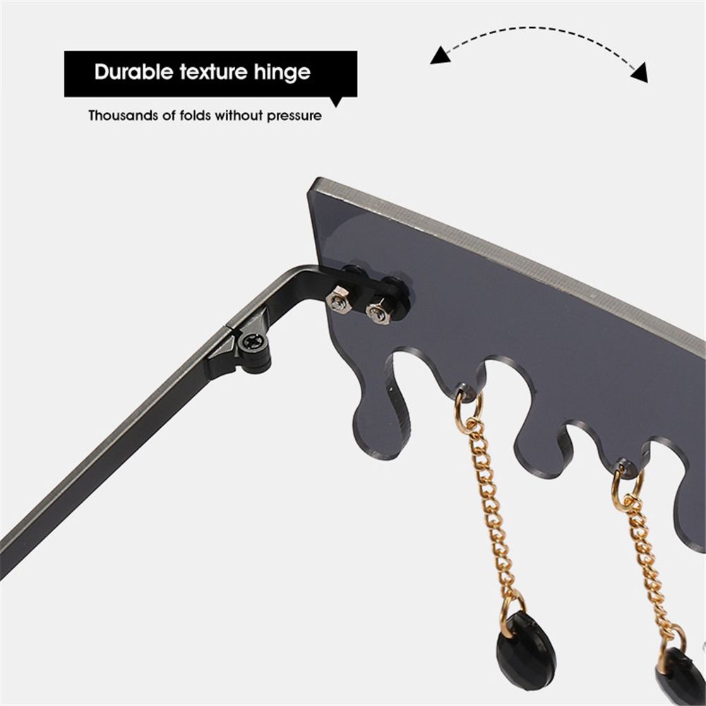 Streetwear Glasses Narrow Rimless Wave Eyewear Tassel Sunglasses Sun Glasses Tears Flame Sunglasses
