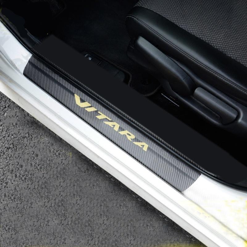 

Защитная наклейка на порог автомобиля, виниловая наклейка из углеродного волокна для Vitara золотой