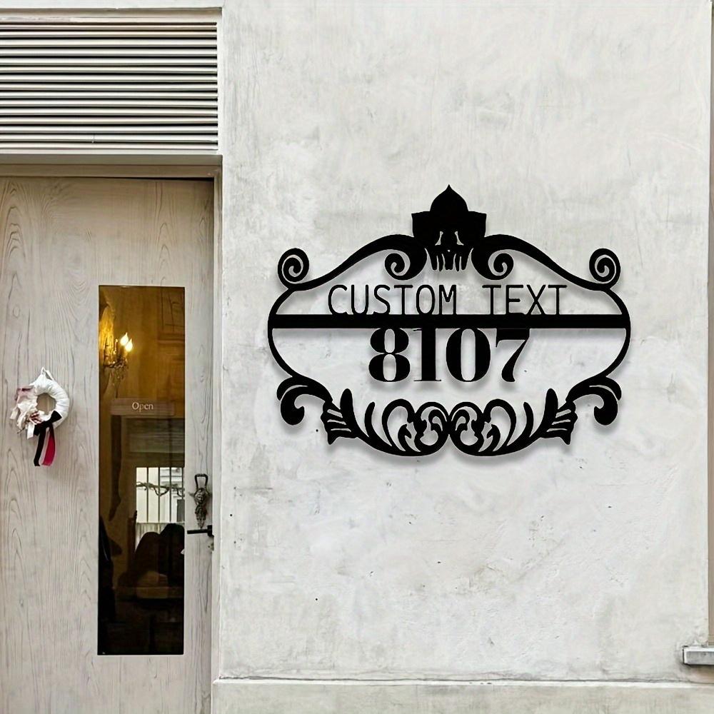 Unique Handmade Retro Custom Metal Address Plaque Tailored Outdoor House Number Sign Easy Install Elegant Home Wall Decor