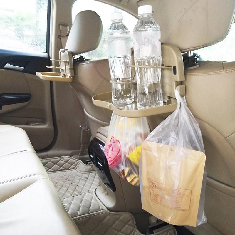 Car Rear Seat Foldable Cup Holder Car Tray Multifunctional Drink Cup Holder In-Car Storage Tray Dining Table