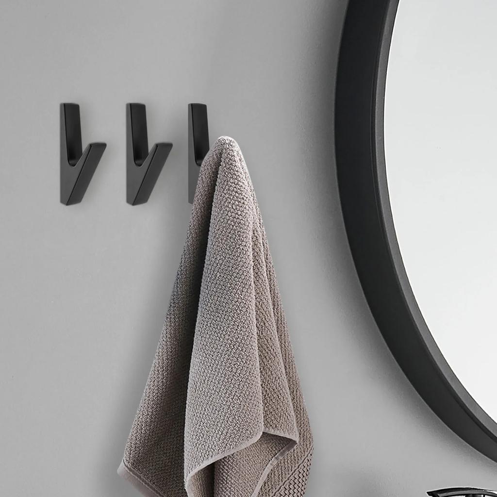 8 Pcs Wall Hooks Zinc Alloy Towel Hooks Bathroom Accessories Coat Hooks Towel Hook Multipurpose Robe Hooks for Key Hat Bag Home