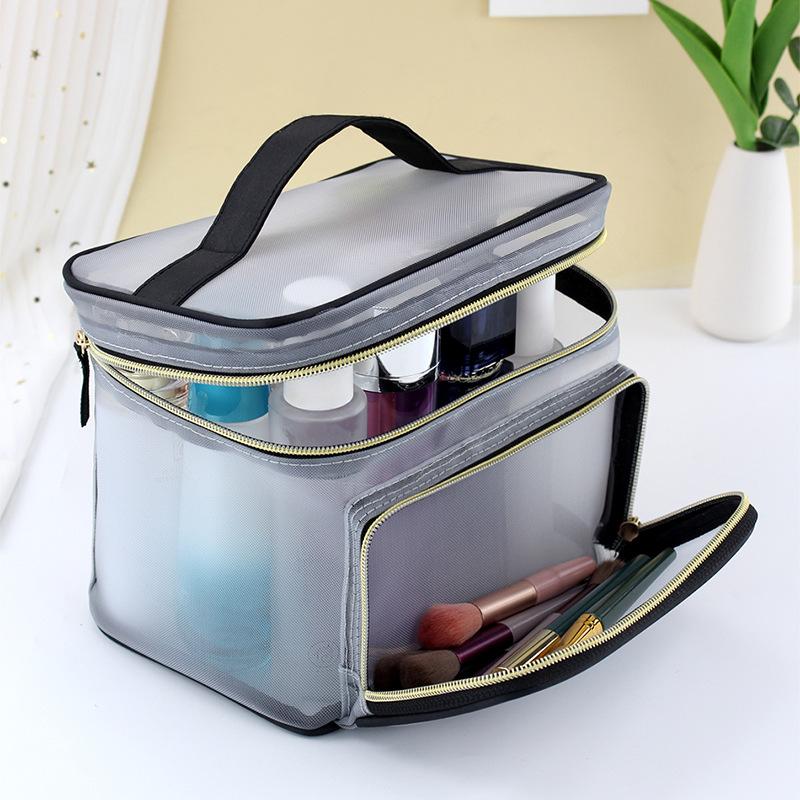 Markendesign Große Kapazität Mesh Transparent Make-up Tasche Hohe Schönheit Waschtasche Hand in Hand Handtasche Waschraum Aufbewahrungstasche MS11