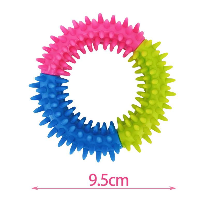 Cute Dog Toys Training Flying Discs Pet Ring Spiky Circle Ring Dog Bite-Chew Molar Cleaning Tooth Pet Supply Toy Dog Accessories