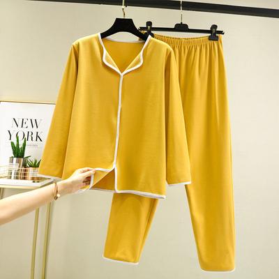 Nieuwe Herfst en Winter Dames Pyjamaset Dubbel Lange Mouw Broek Tweedelig Groot Los Huispak nachtkleding