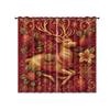 2pcs Christmas reindeer red print blackout curtains insulation multiple sizes living room holiday decoration machine washable
