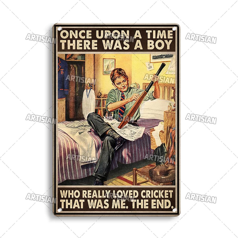 Mfoever Tin Sign Artisian SPORT Metal Sign Tennis Tin Poster Decorative Plate Badminton Cricket Pickleball Plaque Wall Decor Garage Bar Pub Club