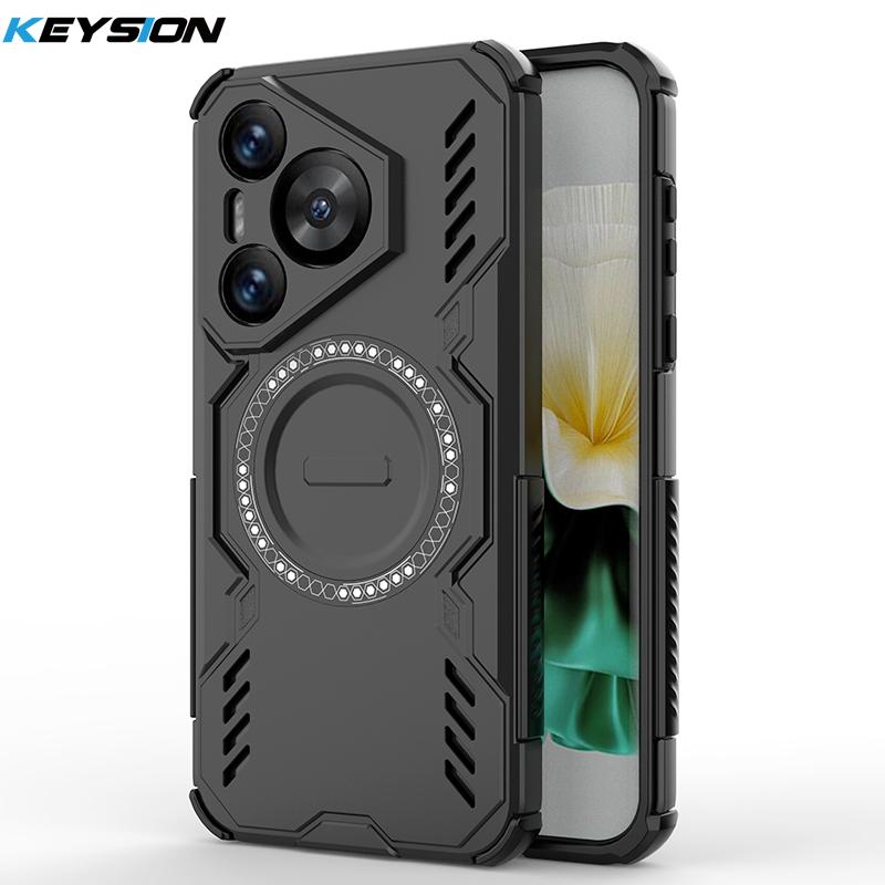 KEYSION Hollow Heat Dissipation Case for Huawei Pura 70 Pro+ Magnetic Cooling Shockproof Phone Cover for Huawei Pura 70 Ultra