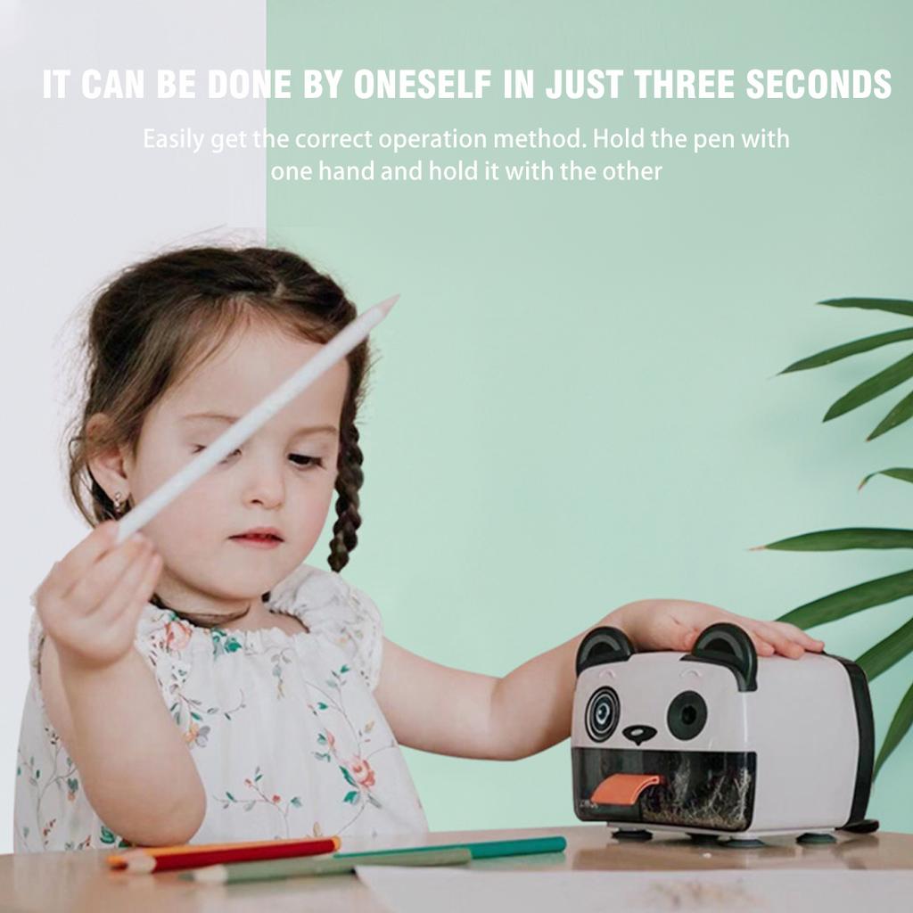 Tiger & Panda Cartoon Electric Pencil Sharpener Automatic Kids Pencil Sharpener Cute School Supplies for Children