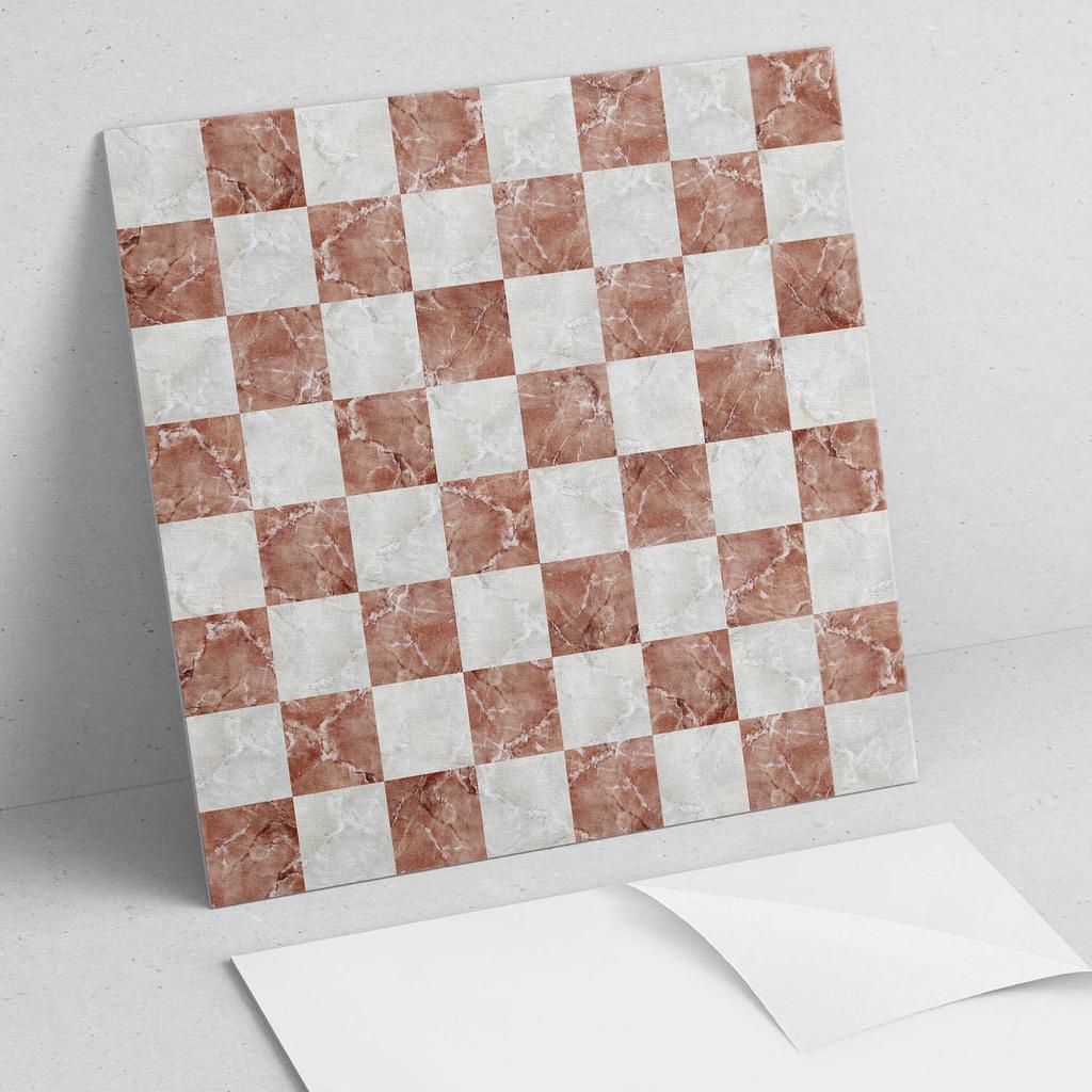 Adhesive Tiles with Graphics for the Hallway Vinyl Marble Checkboard Pattern 9X30X30 Cm