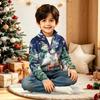 Children's Fashion - Quarter Zip-up Thick Needle Christmas Print Top