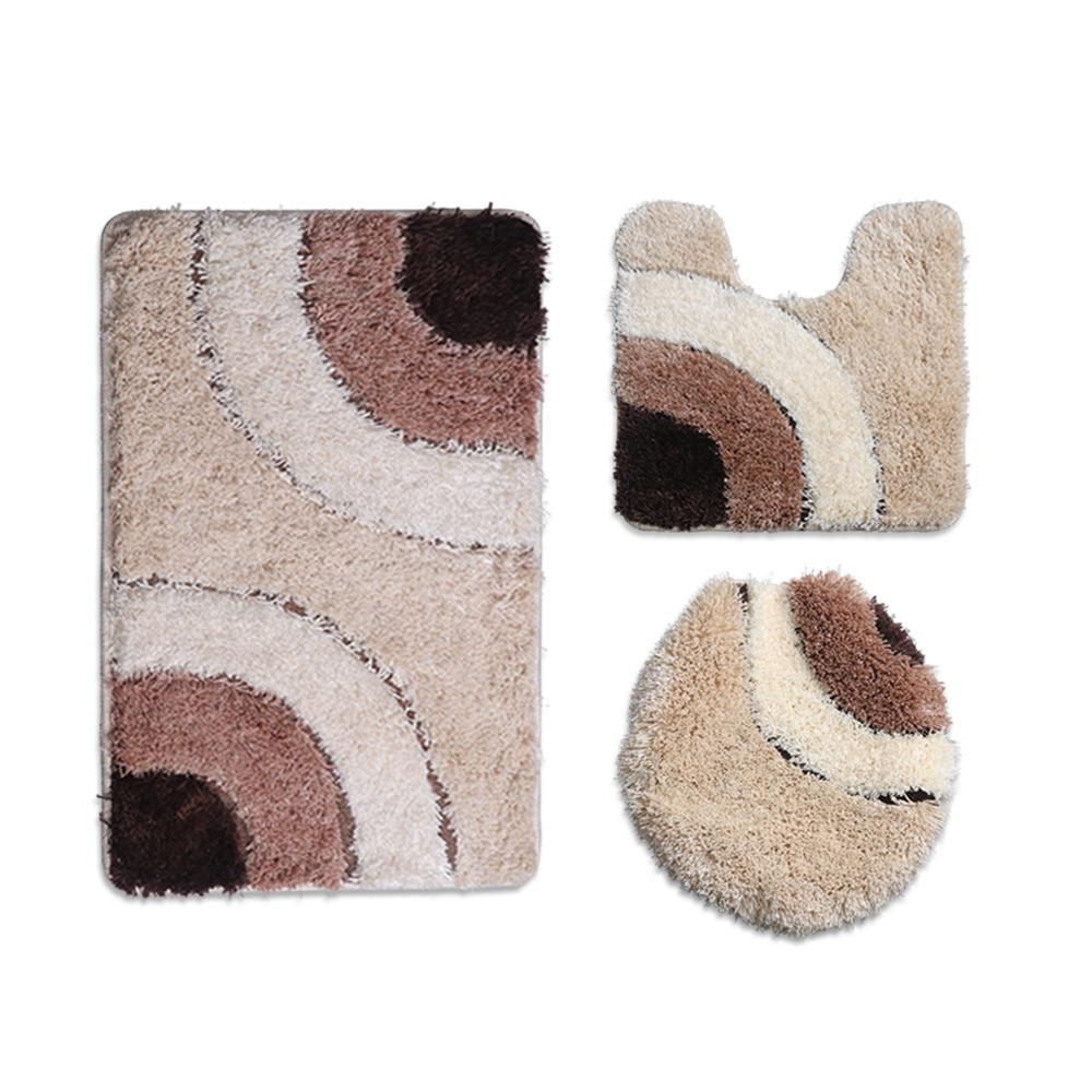 

3 шт. коврик для ванной комнаты для туалета, европейская сетка с принтом, ковер для душевой, дверной коврик, противоскользящий бытовой коврик с крышкой, наборы ковриков для пола 3PCS