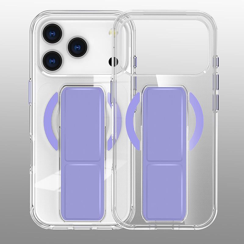 For IPhone17promax Transparent Stand Phone Case 16 Crystal Wristband 15 Magnetic Protective Cover