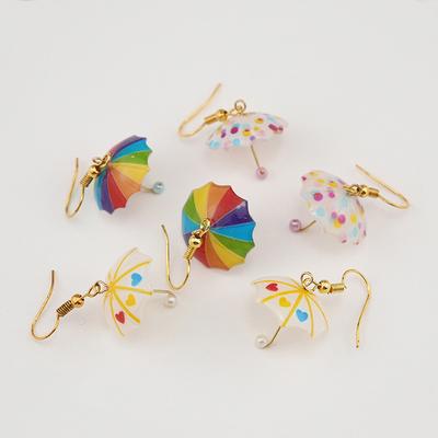 Cute Rainbow Umbrella Earrings Fashion Kawaii Colorful Acrylic Earrings For Girls Children Jewelry Gifts