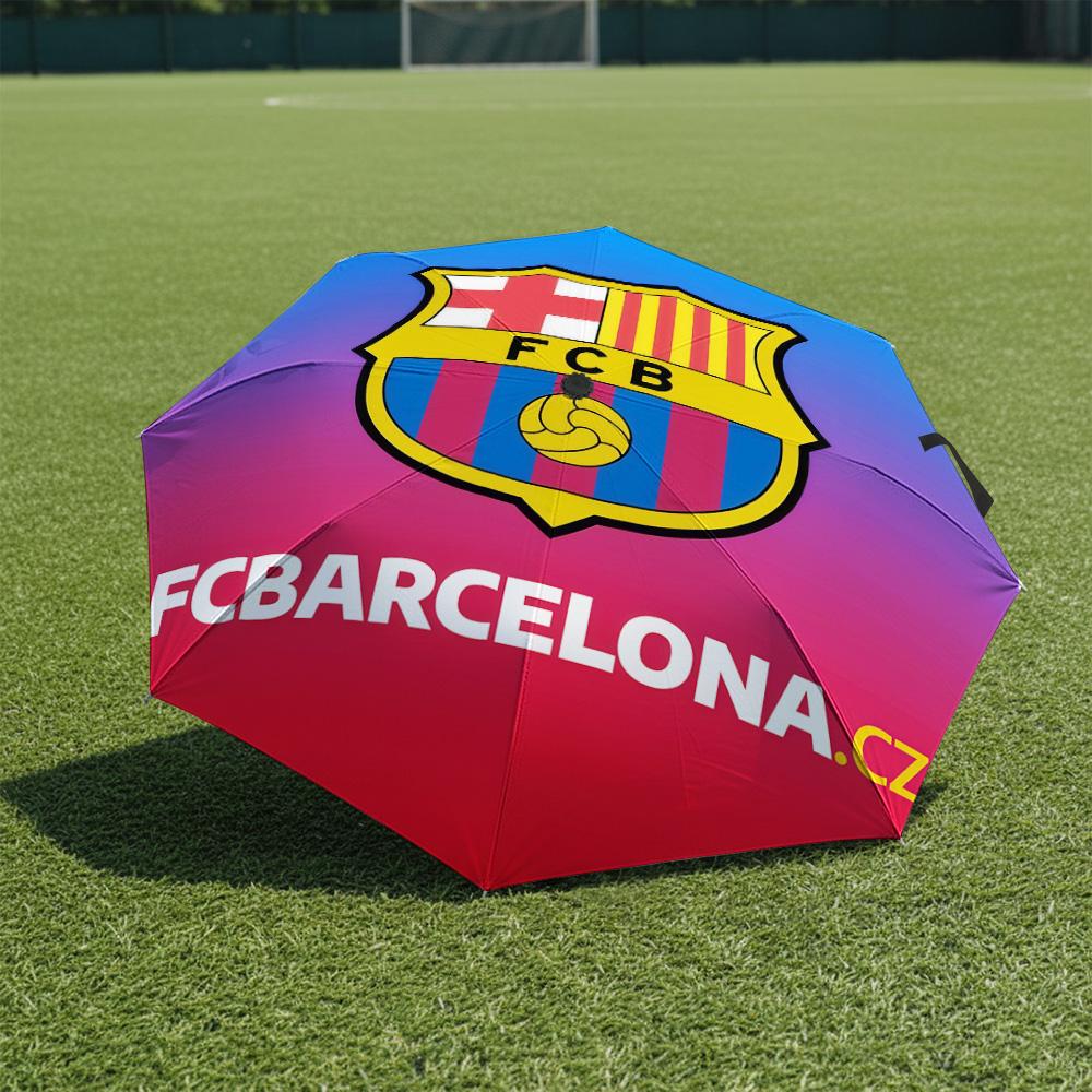 1 PC Automatic Folding Umbrella-Barcelona Football Club Pattern, Portable & Foldable Design with 8 Ribs, Christmas Birthday Gifts