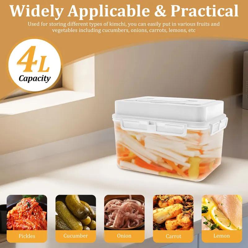 Pickle Squeezing Fermentation Container, Plastic Can with Large Capacity, Suitable for Home Kitchens