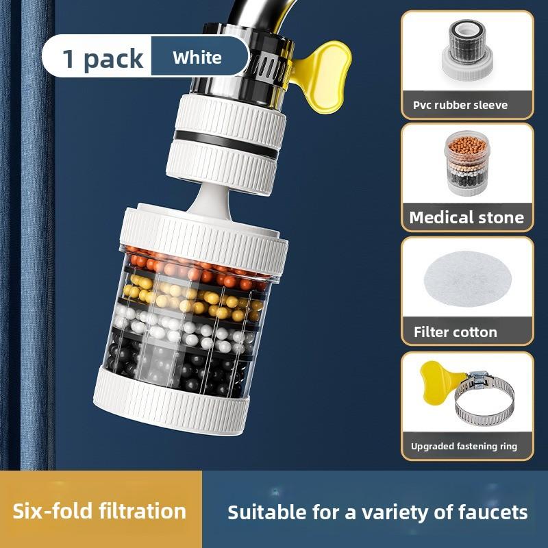 Filtr do kranu z 6-warstwową filtracją – Oszczędzający wodę, zapobiegający rozpryskiwaniu (Kamień Mafanowy) do kuchni