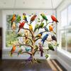 Acrylic Parrot Tree Hanging Decoration 2D Flat Colorful Parrot Indoor Outdoor Christmas Tree Wall Window Hanging Bird Sign Ornament