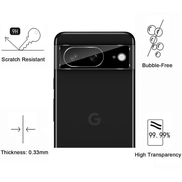 Protection d'écran et caméra - Phonillico - Google Pixel 8 - Pack 2 - Verre trempé - Résistant aux rayures