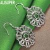 925 Sterling Silver Ethnic Style Hollowed-Out Sunflower Earrings - Stylish Evening Jewelry
