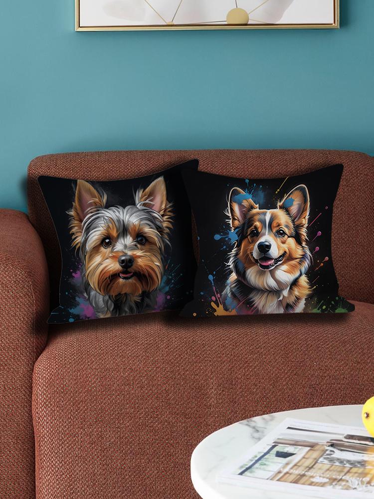 Corgi / Bichon Frise / Samoye Dog Cushion Cover Chihuahua German Shepherds Pillowcase Throw Pillow Case Covers For Living Room