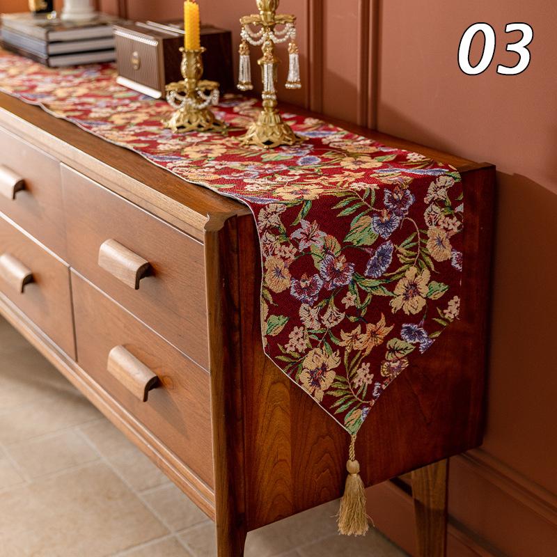 French Style High-grade Fabric Tassel Table Runners Living Room Coffee Table Decor Tea Table Flag TV Cabinet Tea Seat Tablecloth