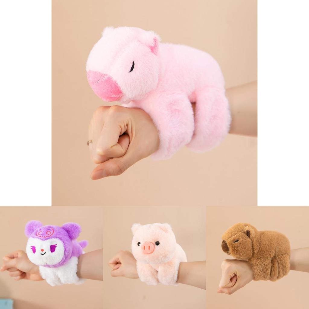 Soft And Cuddly Cartoon Animal Plush Capybara Slap Bracelet For Children