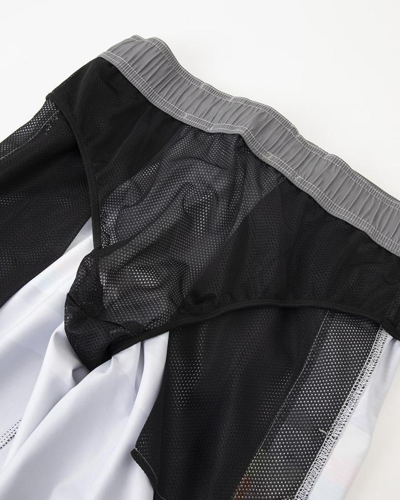 20-inch striped trunks with mesh inner