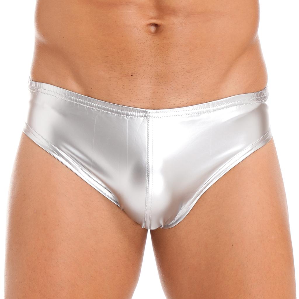 Mens Wet Look Patent Leather Briefs Underwear Male Underpants Club Pole Dancing Costume