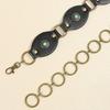 Hollowed Buckle Oval Disc Belt for Women Punk Waist Belt 2000s Bohemian PU Leather Belt for Girl Cool Western Waistband