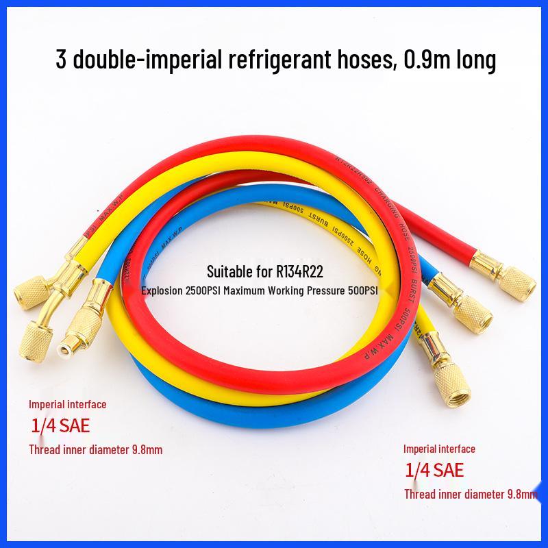 High-Pressure Refrigerant Charging Hose for Car AC (R410, R22, R134)