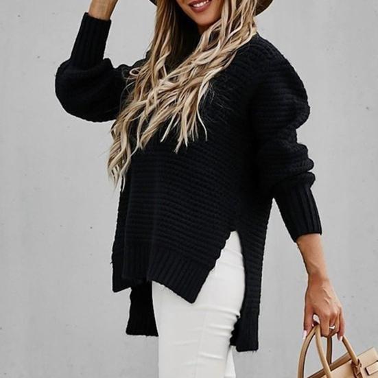 Kadın Süveter Benzersiz Desen Yarım Yüksek Yaka Sonbahar Kış Düz Renk Kalın Kazak Günlük Giyim İçin