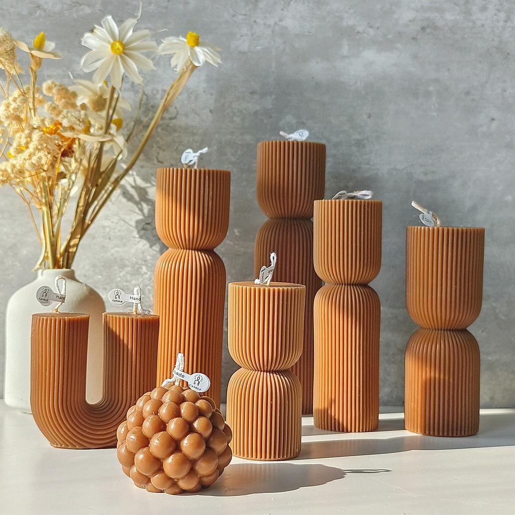 1Pc Nordic Column Aromatherapy Scented Candle - Handmade Natural Soy Wax, Long-Lasting Fragrance for Home Decor & Perfect Gift