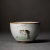 Large Ru Kiln Teacup Travel Personal Meditation Cup Handmade Ceramic Tea Bowl Pu'er Master Cup Household Tea Set Accessories