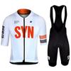 2025 White Summer Breathable and Comfortable Men's Cycling Set Short Sleeve Jersey and Bib Shorts Red Logo MTB Clothing