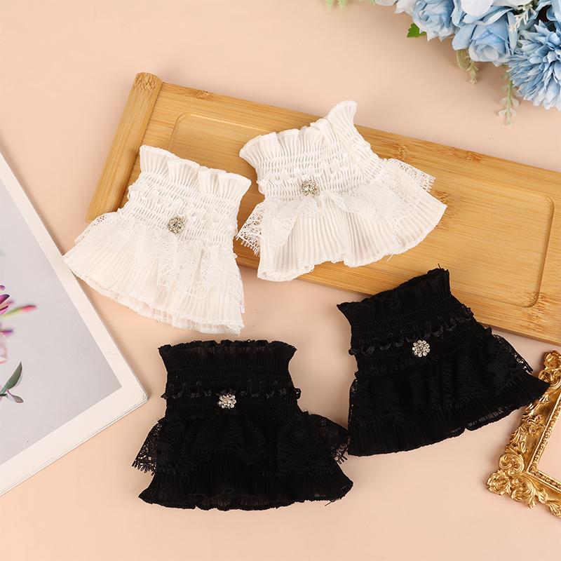 1Pair Nail Po Glove Nail Art Lace Fake Pleated Cuff Manicure Props