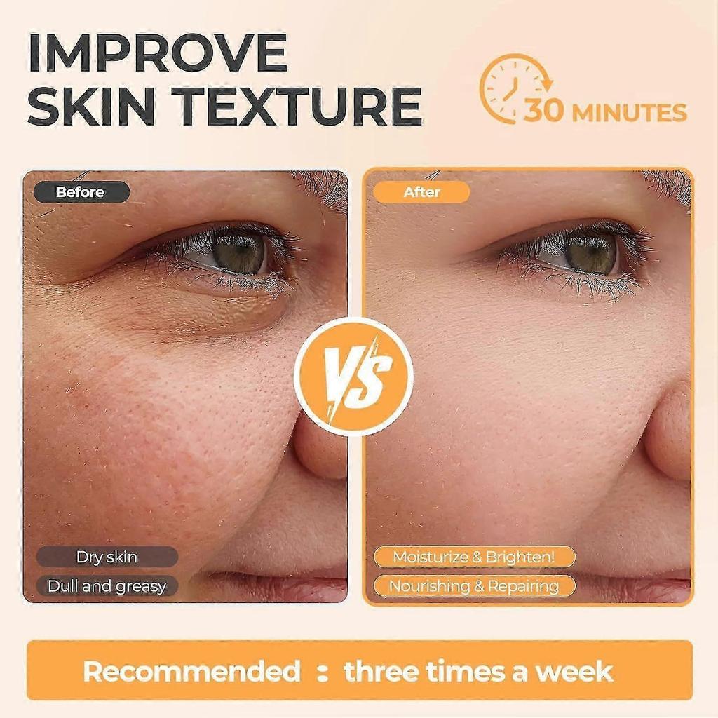 Vitamin C Hyaluronic Acid Face Mask, Anti-Wrinkle Real Deep Hydration, 24K Golden Moisturiser Overnight Sheet Masks, Natural Soothing Face Mask Treatm