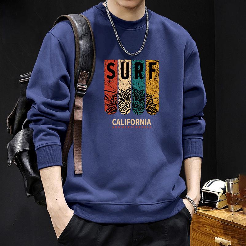 

Men s American Style Heavyweight Round Neck Sweatshirt - Loose Fit, Long Sleeve, High Quality, Trendy Spring/Autumn Jacket for Couple. 2XL (175-195 lbs)