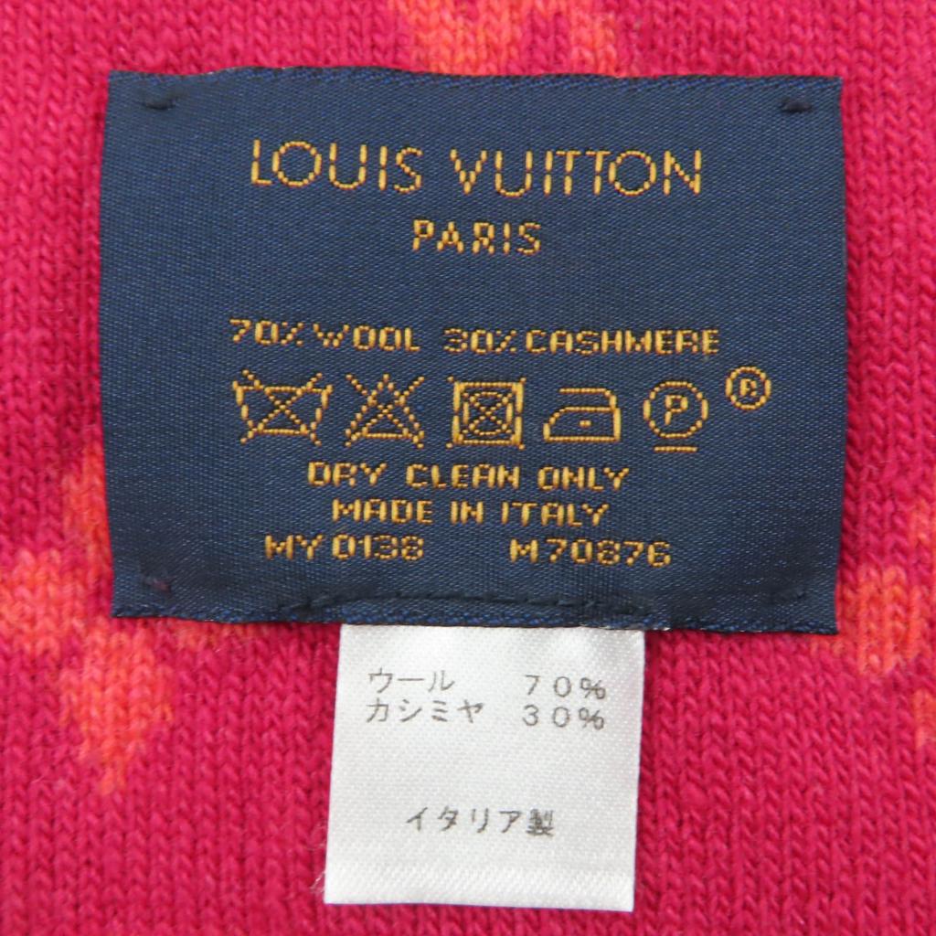 Great LOUIS VUITTON Scarf Echarpe Pop Monogram knit multicolor wool Women M70876 Used