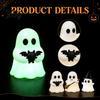 Themed Baking Decorations Halloween Luminous Mini Ghost Figurines, Glow in The Dark Cute Decorative Miniatures for Miniature Statue Micro Landscape,